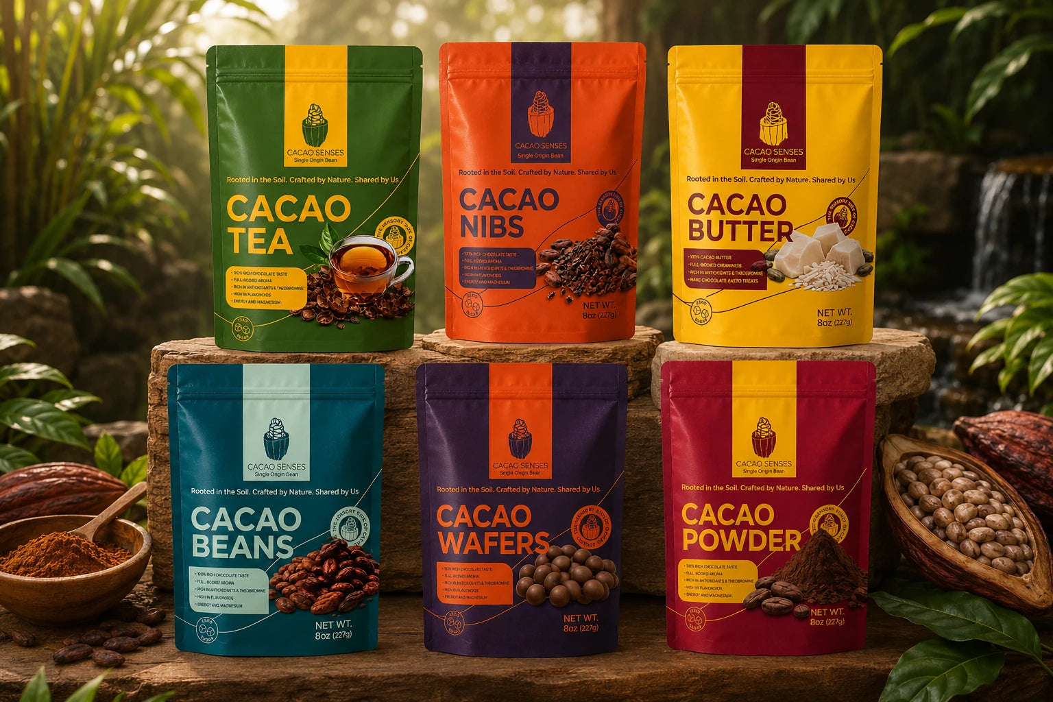The full Cacao Senses product range